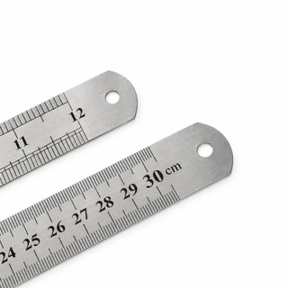 Régua de Metal Flexível 30cm e 12 Pol Aço Inoxidável Dupla Face em Cm e Polegadas Alta Precisão e Durabilidade