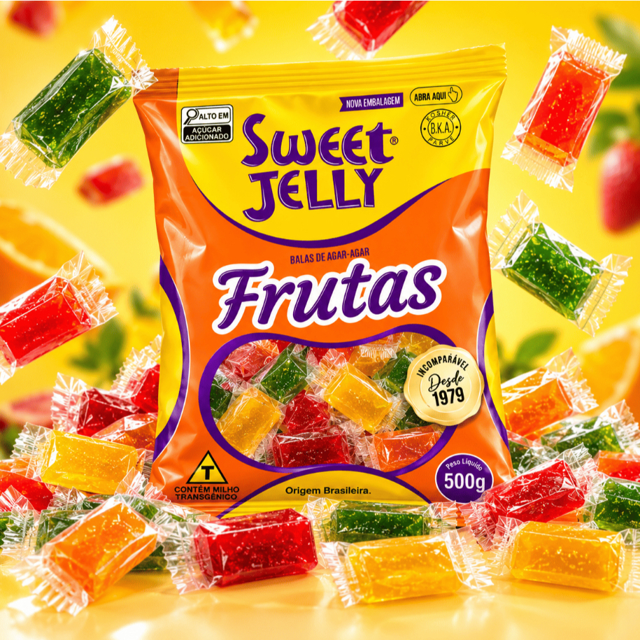 BALA GELATINA SWEET JELLY ALGAS MARINHAS 500g - MIX FRUTAS