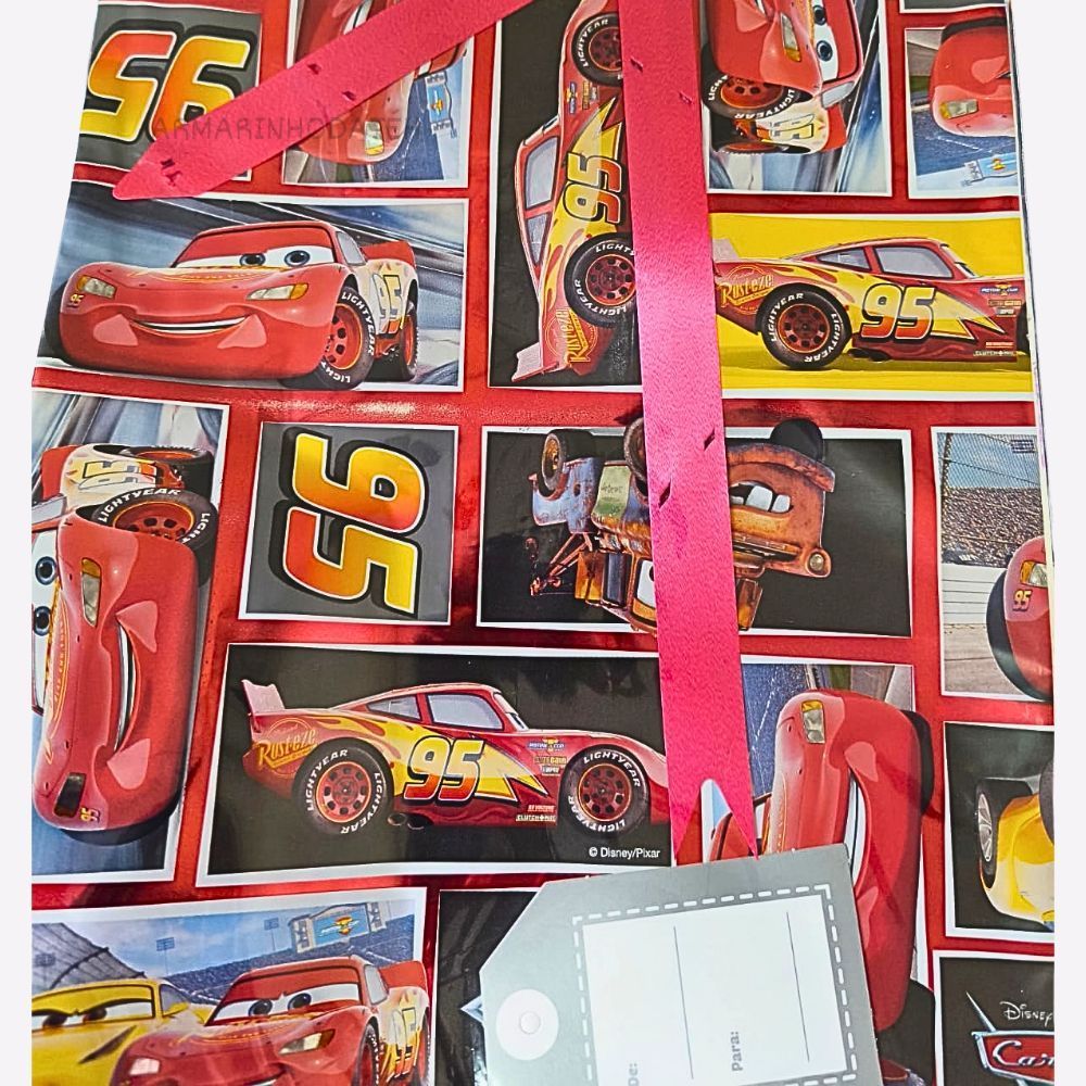 Kit Saco Presente Homem Aranha Carros Frozen 35x54cm 1 Saco + 1 Laço + 1 Tag DE/PARA — imagem 2 de 2