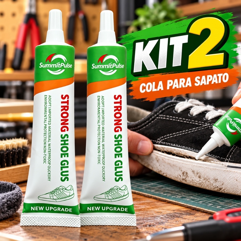 Kit 2 Cola para Sapato Forte 60ml Resistente à Água Secagem Rápida Reparo de Solado Tênis e Sapatos