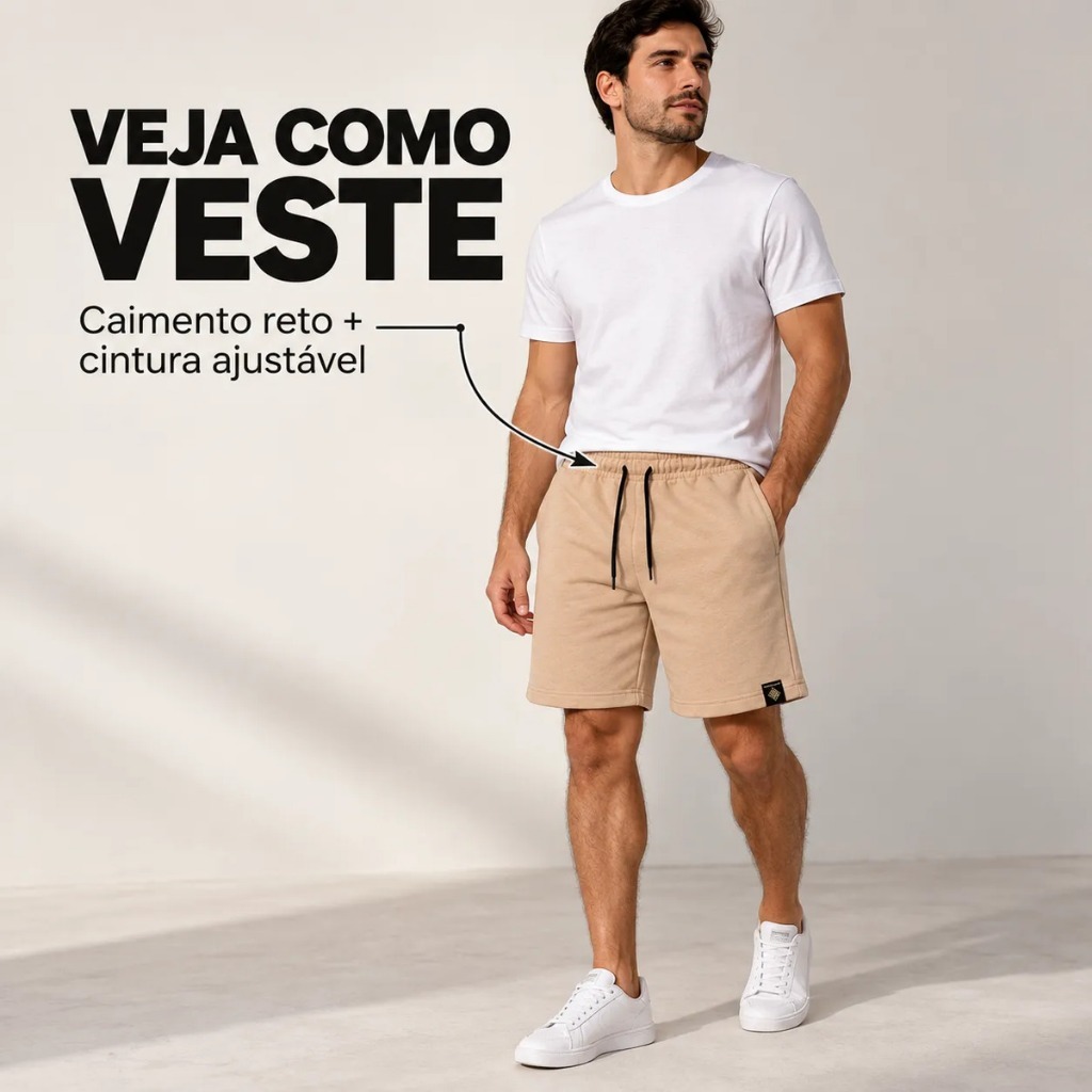 Bermuda Masculina Moletinho Treino Academia Confortável Casual Verão — imagem 2 de 2