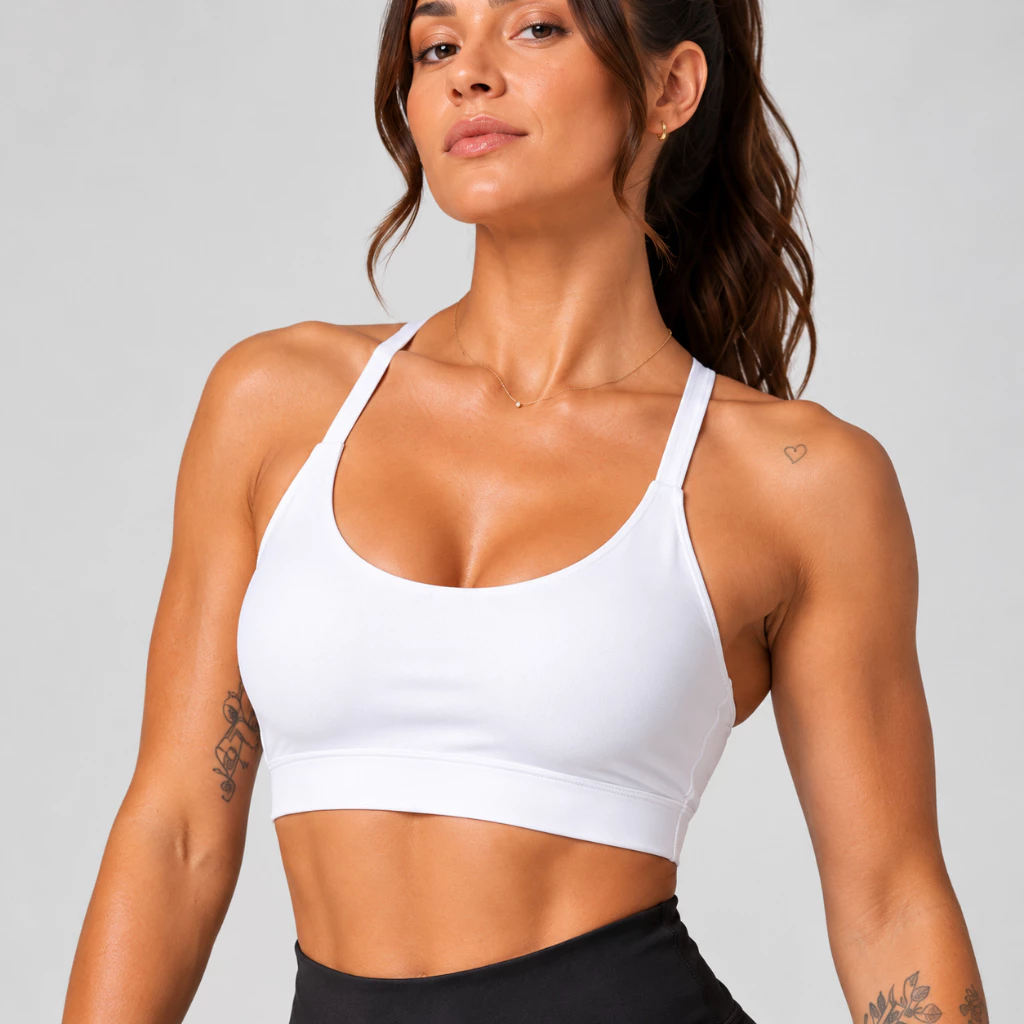 Top Fitness Sem Bojo POLIAMIDA Esportivo Feminino Zero Transparência Confortável Costas Nua Academia