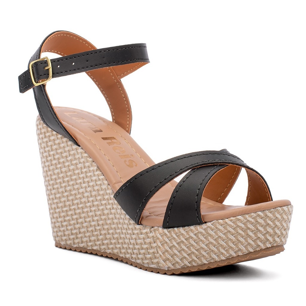 Sandália Anabela Feminina Salto Plataforma 10 cm Original Casual Confortável Tendência Verão