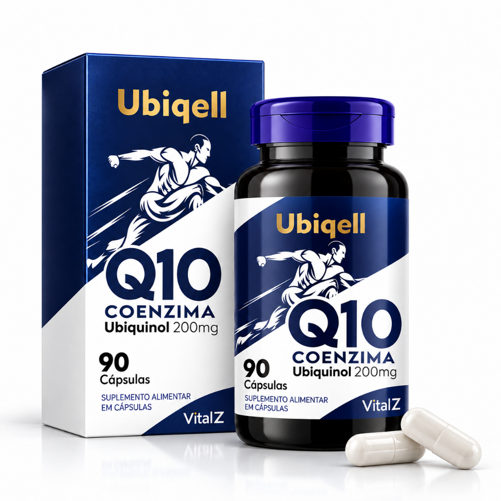 Coenzima Q10 Ubiquinol 200mg CoQ10 Q10 Vital Z 90 Cápsulas Forma Ativa