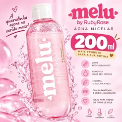 200ml Água Micelar Melu Demaquilante Limpeza Facial Hidratação Sem Ressecar