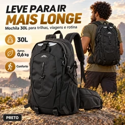 Mochila Unissex Grande para Viagem Escola Trabalho Passeio Trilha e Lazer