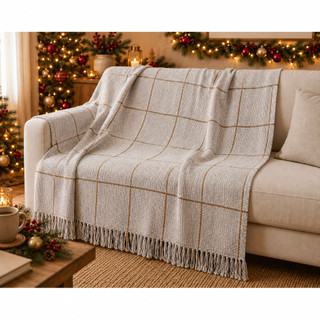 Manta 240x180cm Para Sofá Grande Listrada Decorativa Protetora e Higiênica Cama Decoração