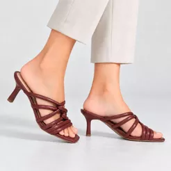 Tamanco Feminino Salto Fino Marrom Ramarim 2527205-2