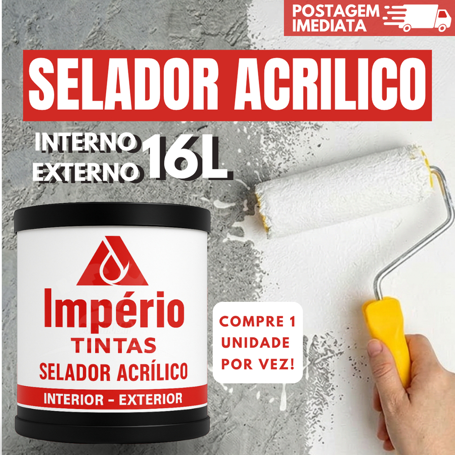 Selador Acrílico interno 16L 3,6l Acabamento Pintura Parede Mate Parede Secagem Rápida