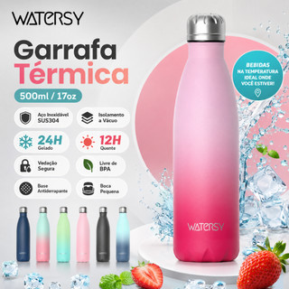 WATERSY Garrafa térmica em aço inoxidável 304 500ml Academia Garrafa térmica Copo de água…