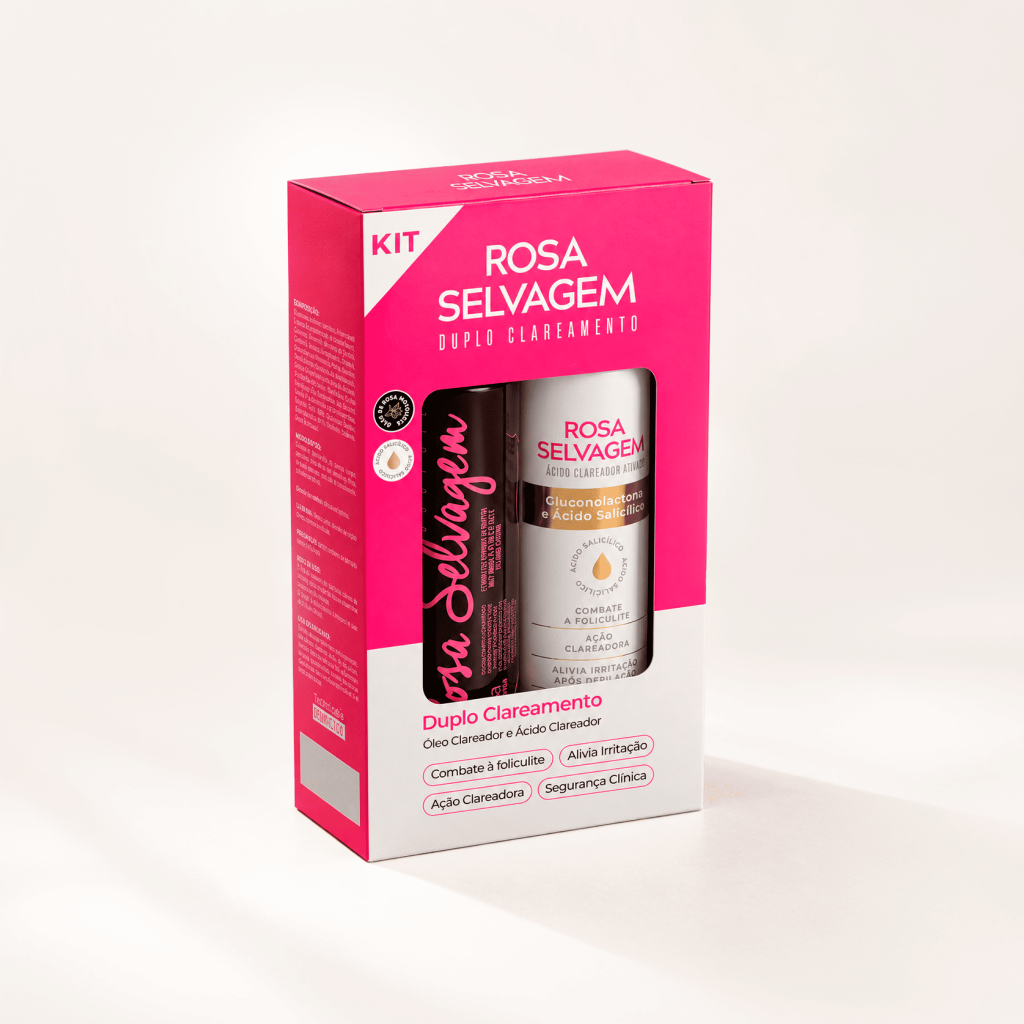Duplo Clareamento óleo e ácido clareadores de manchas e tratamento para foliculite e estrias vermelhas Rosa Selvagem