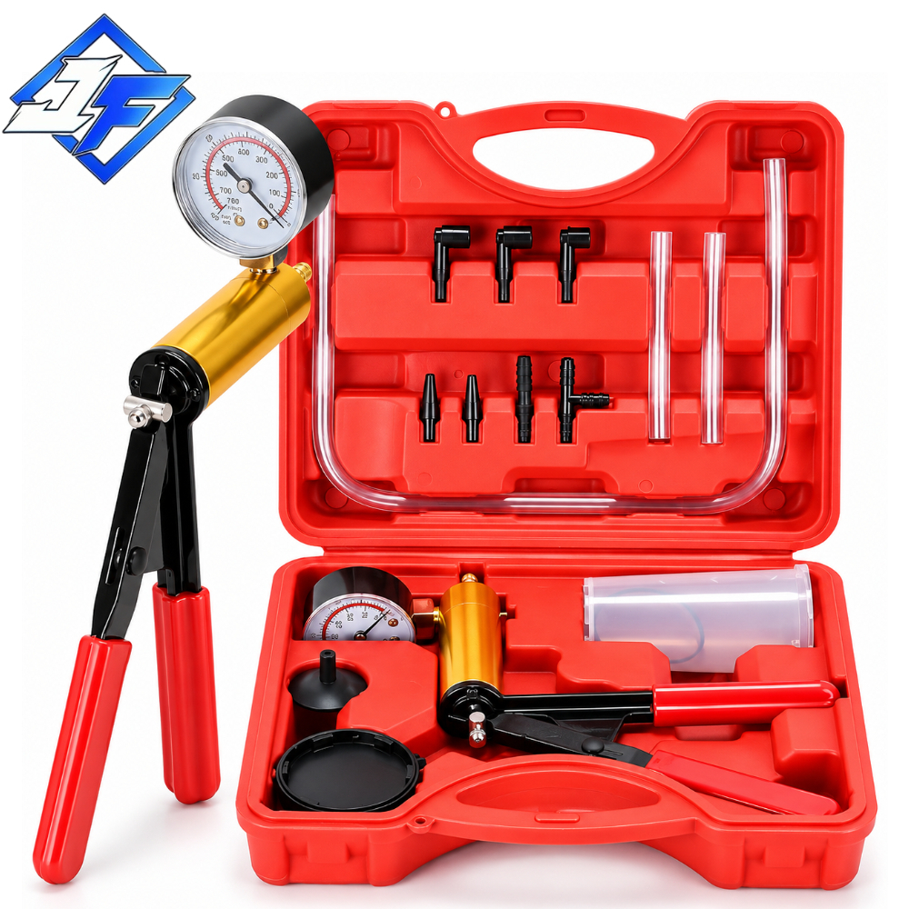 Kit 15 Peças Teste Bomba Pressão Vácuo Carro Profissional Auto vermelho Para Sangramento Fluido Freio De VáCuo