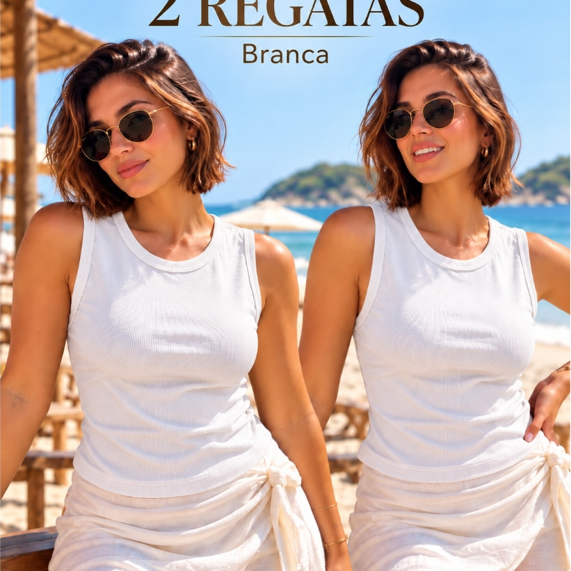 Regata Feminina Canelada Básica Justa Sem Manga Gola Redonda Casual Verão Confortável