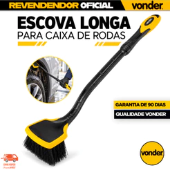 Escova Longa Automotiva 50cm para Caixa de Rodas Cerdas Nylon VONDER