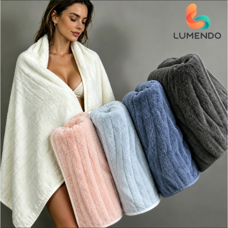 Toalha de Banho Premium Coral Fleece 70x140cm 280g Leve, arejada, absorvente e de secagem rápida