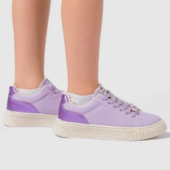 Tênis Infantil Meninas Confortável Feminino Casual Escolar Com Pingentes Lilás