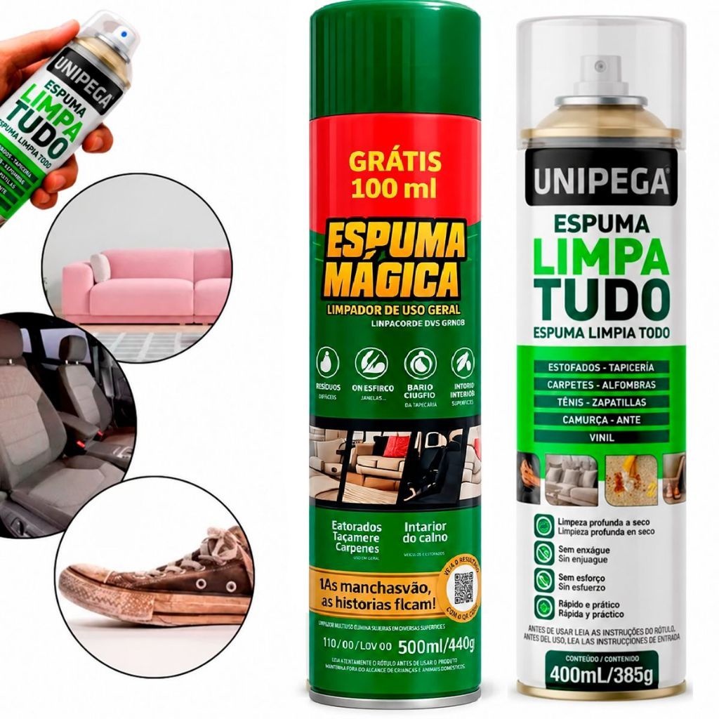 Espuma Magica Limpador Instantâneo Aerossol Spray Limpa Seco Proauto 500ml Limpador De Uso Geral
