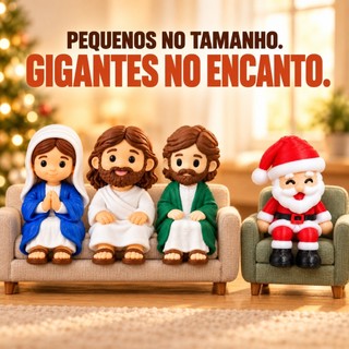 Mini Jesus, Mini MariaSentado Decorativo, Fé, Carinho e Significado