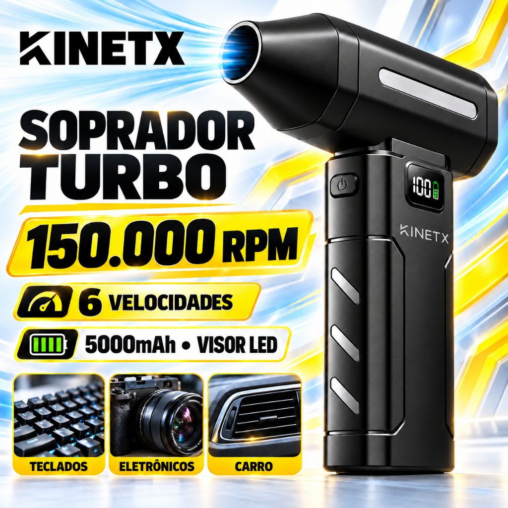 Soprador De Pó Elétrico Portátil 150000 RPM 6 Velocidades Bateria Com LED 5000mAh Para Teclado Eletrônicos E Carro