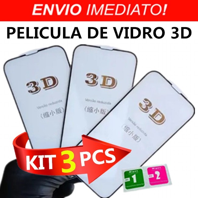 Kit 3 Película 3D Vidro Temperado Para Motorola Moto G84 G64 G54 G34 G24 G73 G53 G82 G52 G62 G42 G32 G22 G71 G51 G31 G41