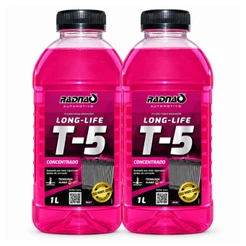 Kit 2 Aditivo Radiador Radnaq T-5 Concentrado Rosa 1 Litro
