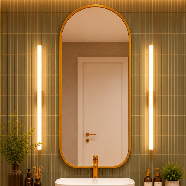 Espelho Lopazzi Grande Corpo Inteiro Base Reta Moldura Alumínio Quarto Sala Hall Pinterest 110x50cm