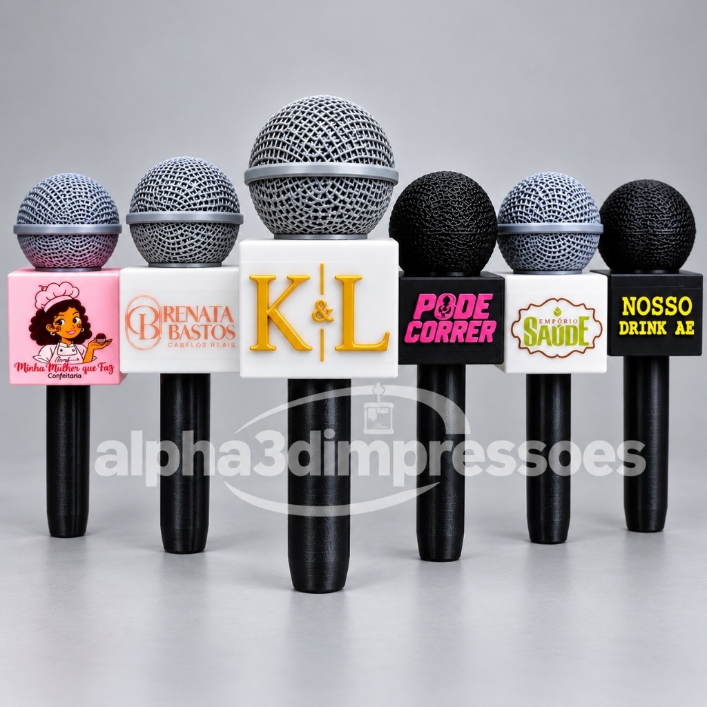 Mini Microfone Personalizado 3D para Lapela Hollyland – Nome/ Logo /Time