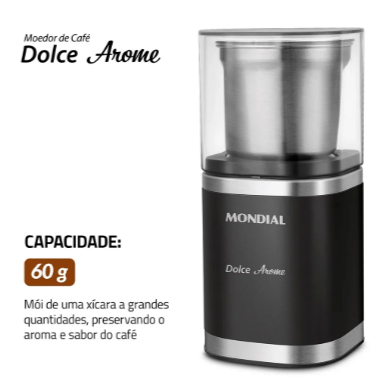 Moedor de Café Mondial MCF-01-BI Preto/Inox 180W — imagem 2 de 2