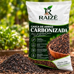 Casca De Arroz Carbonizada Substrato Para Horta Jardim Plantas Vaso Cultivo Orquídea Terrário