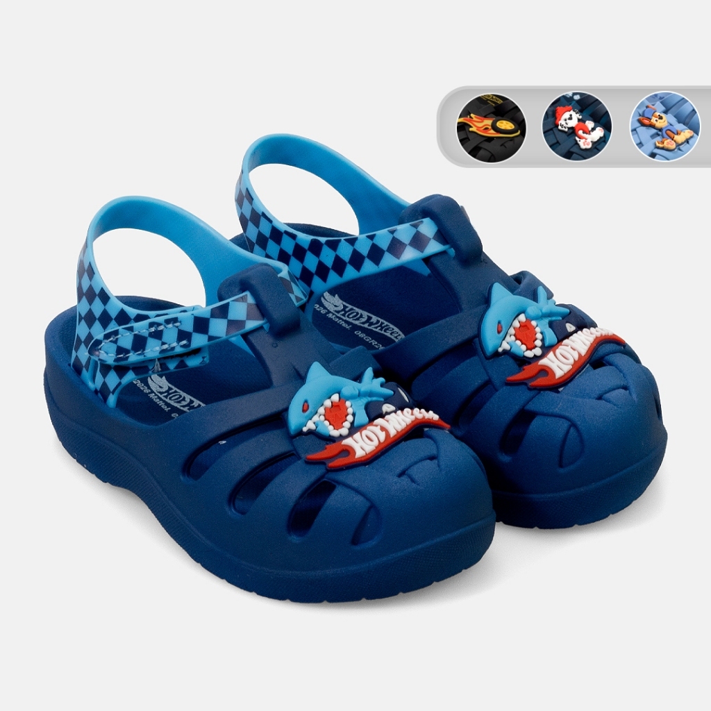 Imagem Sandalia Grendene Kids Hot Wheels Patrulha Canina Babuche Baby Menino 22303/22710/23488/23299