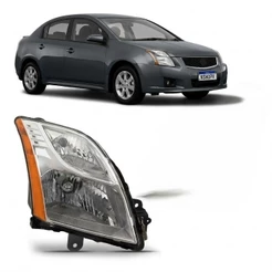 Farol Nissan Sentra 2010 2011 2012 2013 Máscara Cromada Pisca Seta Âmbar