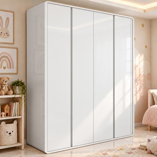 Guarda Roupa Solteiro 100% MDF 4 Portas Easy Like Branco