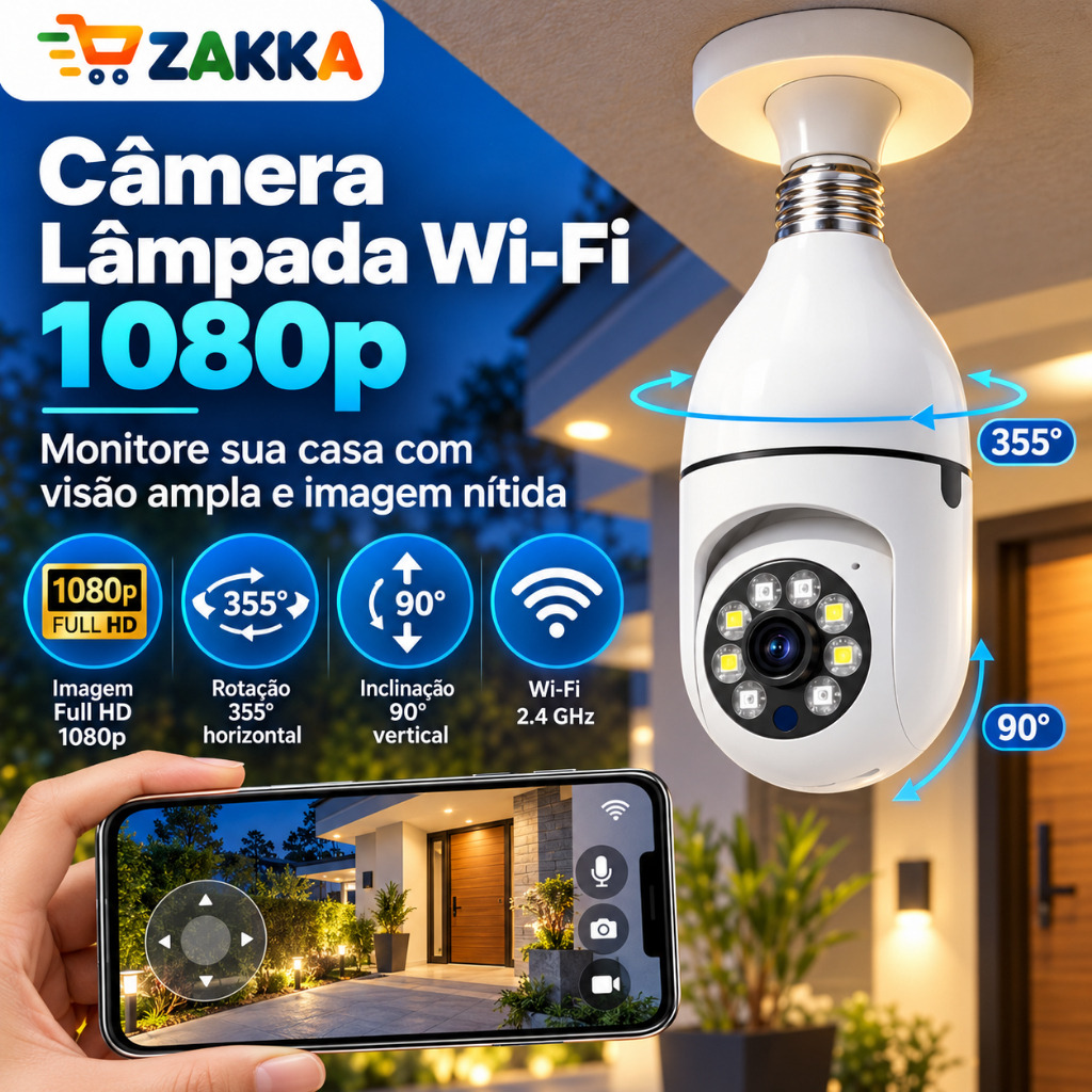 1PC/KIT2 Câmera lâmpada HD 1080P WiFi, 360°, áudio bidirecional, visão noturna e rastreio automático -G4