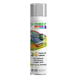 Kit Com 6 Latas de Tinta Spray Metálico Prata 400ml 210g Chesy