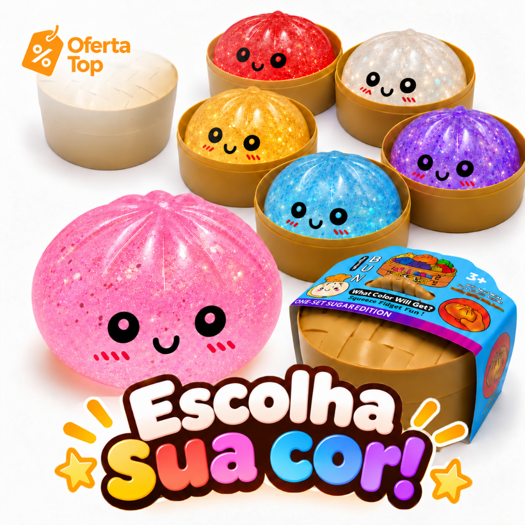 Dumpling Squishy Anti Estresse Caixa Misteriosa Fidget Grande Fofa Brinquedo Fidget Bao Chinês