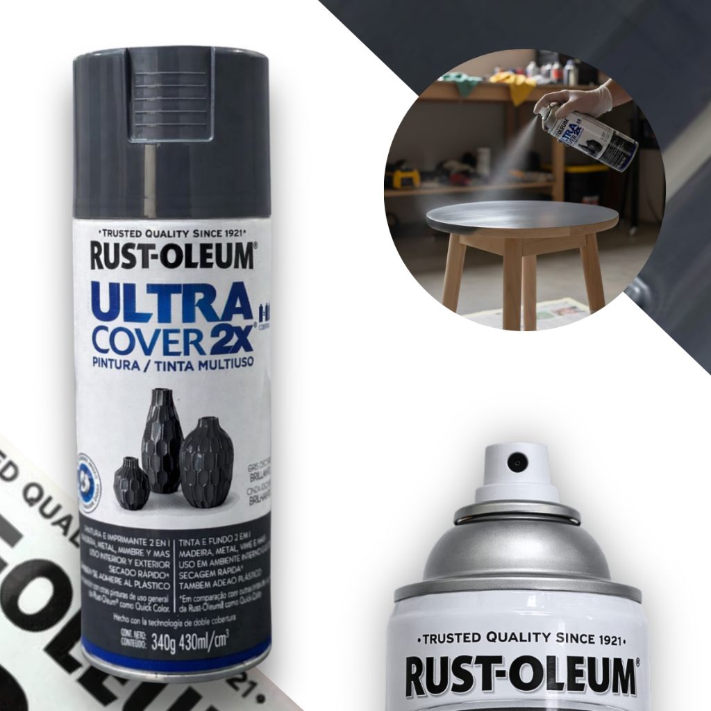 Spray Ultra Cover Multiuso Cinza Escuro Brilhante Rust Oleum