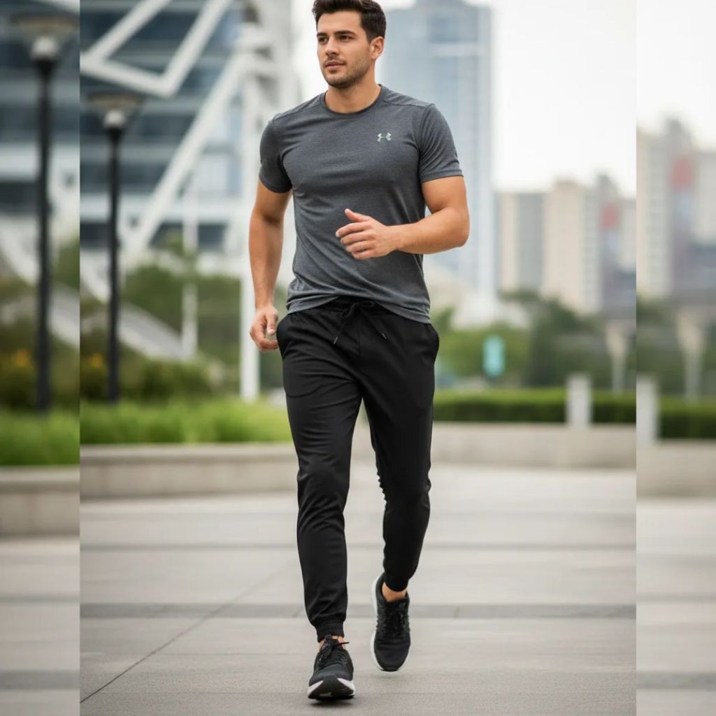 Calça Esportiva Preta Elastano Academia Treino Corrida Masculina Dry fit Pronta Entrega