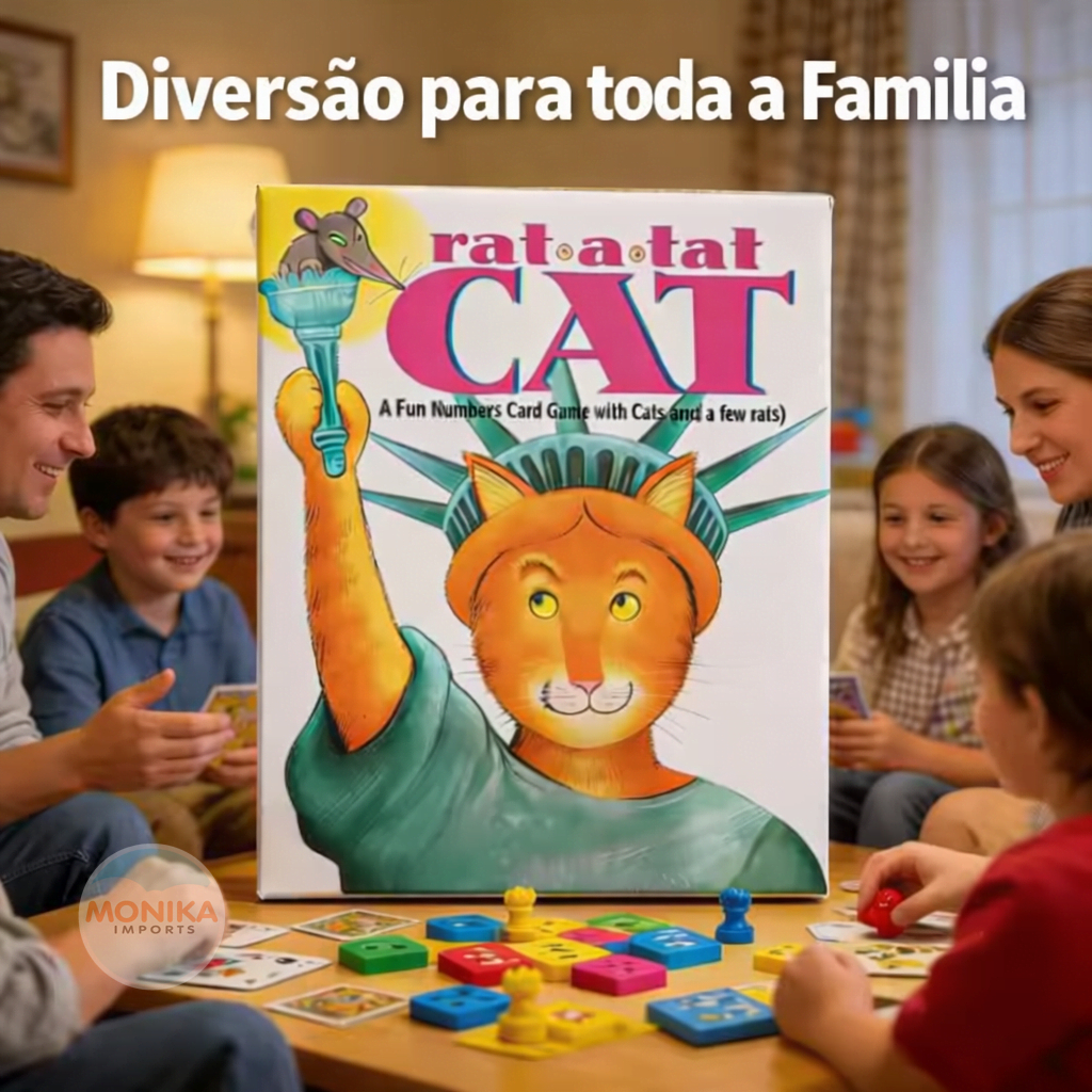 Jogo de Cartas Rat a Tat Cat - Jogo de Memória Divertido com Números para Crianças e Adultos, Diversão em Família