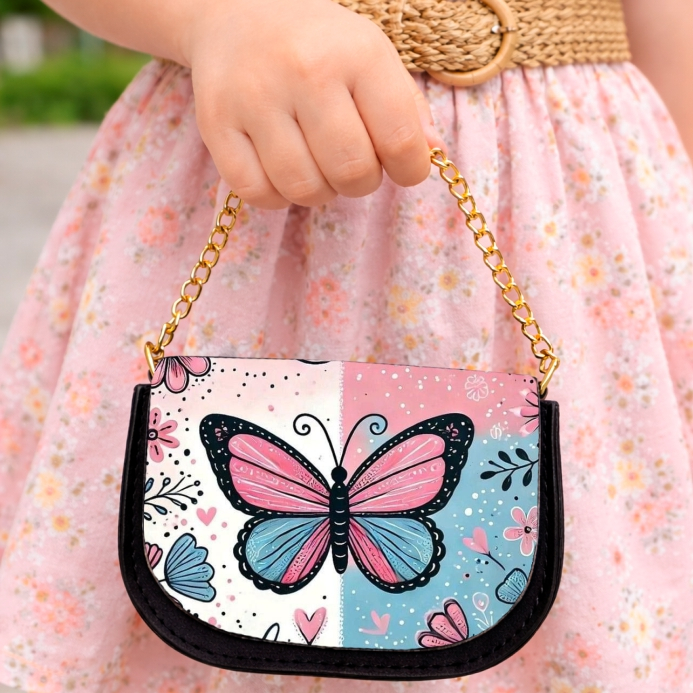 Bolsinha Petit infantil de mão com alça de corrente / Vários Temas: