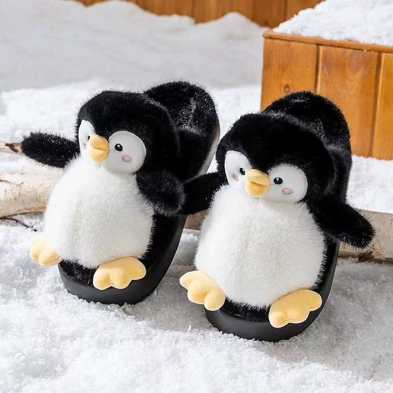 Novo Pantufas fofas de pinguim feminina meninos para uso interno antiderrapantes confortáveis quentinhas ótimo presentes em Oferta na Shopee