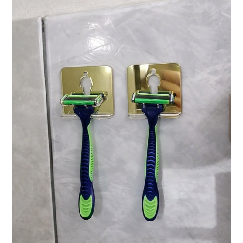 Suportes Luxo Para Lâmina de Barbear Banheiro Gilete Acrílico com Fita 3M Design Sofisticado Conjunto de 2 unidades
