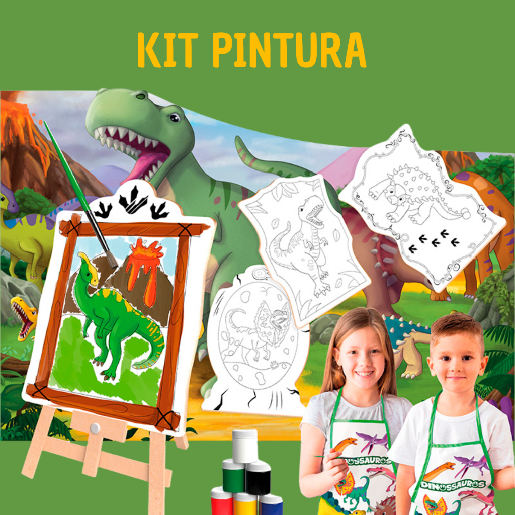 Kit Pintura Infantil com Cavalete para Crianças Presente Tintas e Telas de Madeira