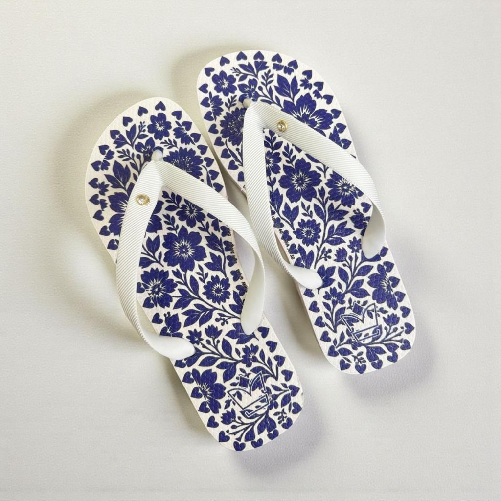 Chinelo feminino estampado confortável leve antiderrapante casual dia a dia praia piscina