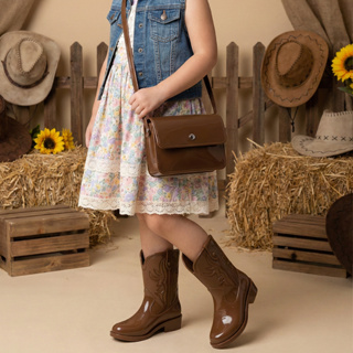 Kit Bota Texana Infantil Feminina Brilho + Bolsa Infantil Alça de Ombro em Oferta na Shopee