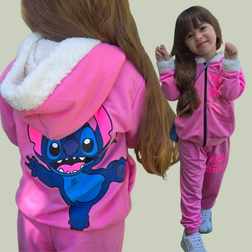Conjunto de Inverno Menina Stitch Estilo e Conforto de Moletinho em Oferta na Shopee
