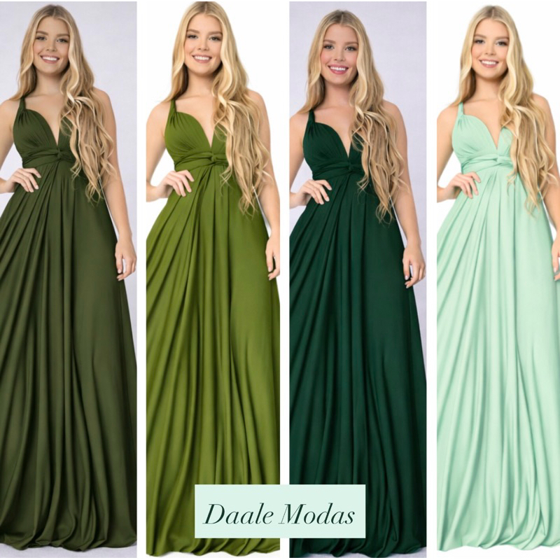 Vestido longo infinity multiformas 10 em 1 festa 238_Azul serenity em Oferta na Shopee