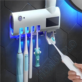 Aplicador Pasta de Dente Suporte Dispenser Escova Automático Com Esterilizador Porta Escova em Oferta na Shopee