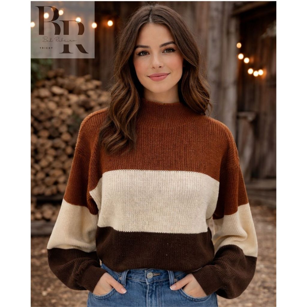 Blusa Feminina Tricot Cropped Manga Longa Inverno 3 Cores Suéter Agasalho Tricô