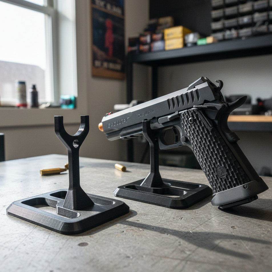 Stand Pistol Air Soft 3D Premium Decorativo Para Exposição De Pistolas - 9,0cm X 12,0cm X 8,0cm