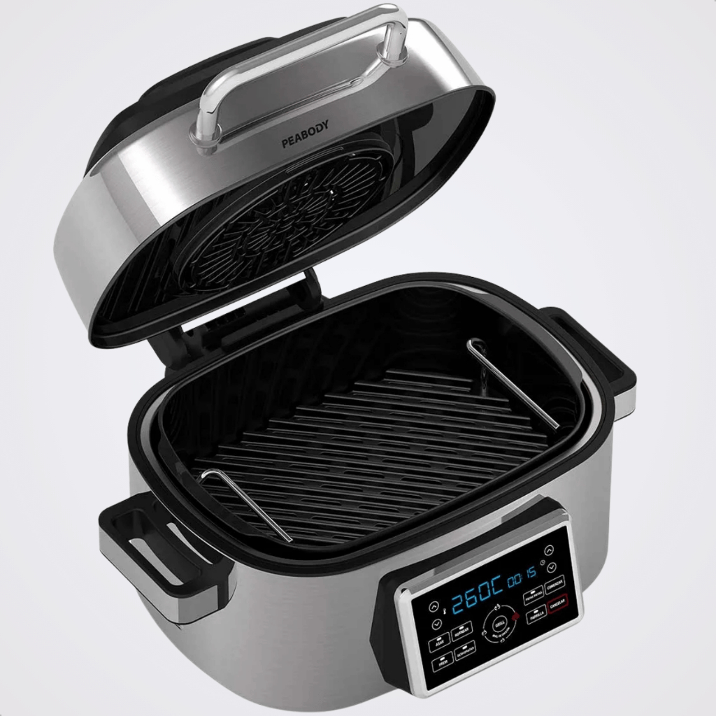 Fritadeira Elétrica Sem Óleo 2 Em 1 Com Grill 6L 1660w Air Fryer Digital 220V Display Touch